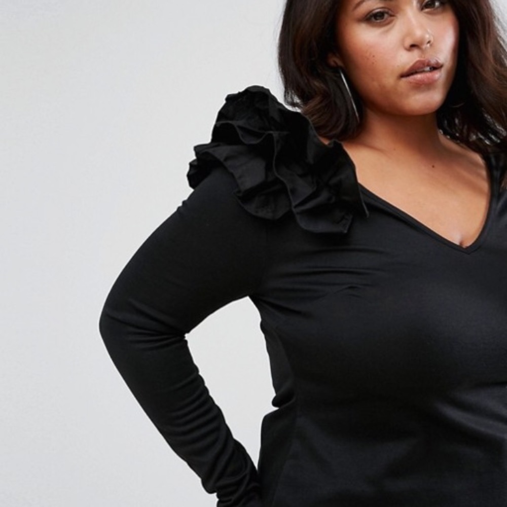 Club L Plus Ruffle Top - Picture 3 of 4